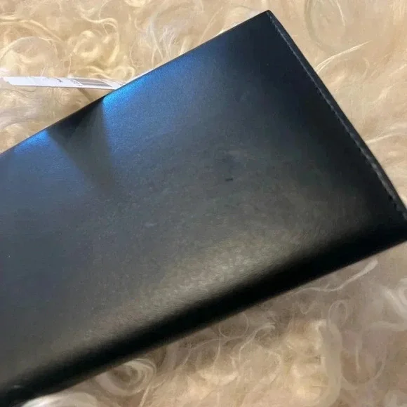 COACH NWT Women's Smooth Leather Double Snap Wallet Black